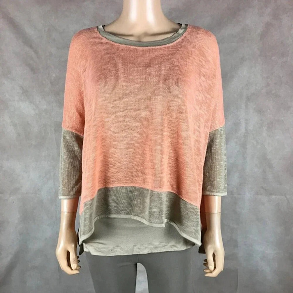 GRACE ELEMENTS Orange/Tan Layered Look Knit Top NWT Small - Picture 10 of 12